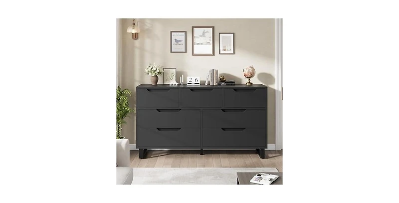 gaomon 7 Dresser for Bedroom, Wide Dresser, Freestanding Horizontal Drawer with Storage
