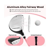 Hongge 38 Inch 165CC Junior 3 Fairway Wood Golf Club with Fiberglass Shaft for Kids Ages 11-14