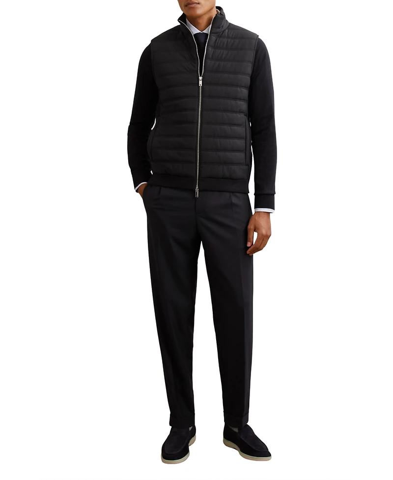 Reiss Men's Funnel-Neck Quilted Knit Gilet