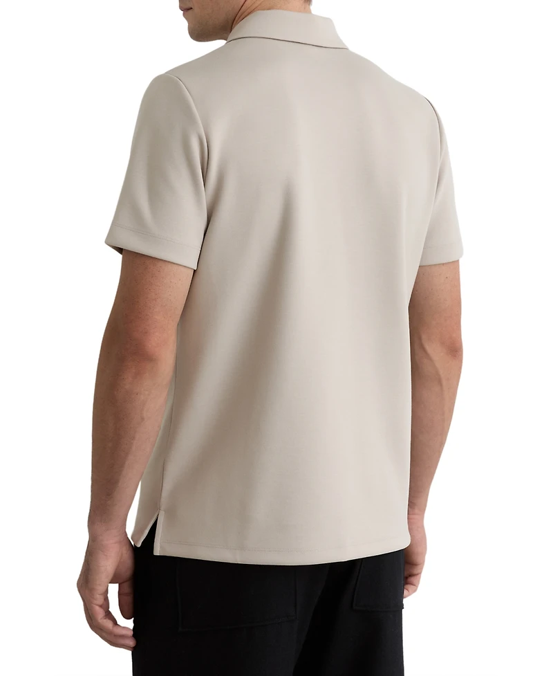 Reiss Men's Premium Interlock Half-Zip Polo Shirt