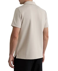 Reiss Men's Premium Interlock Half-Zip Polo Shirt