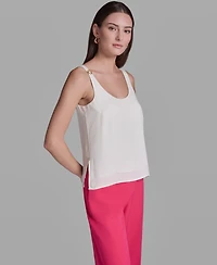Bcbg Women's Solid Sleeveless Scoop Neck Woven Top