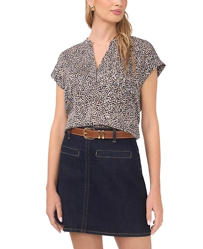Vince Camuto Women's Split-Neck Cap-Sleeve Top