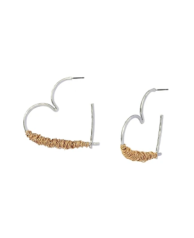 Robert Lee Morris Soho Two-Tone Heart Large Hoop Earrings