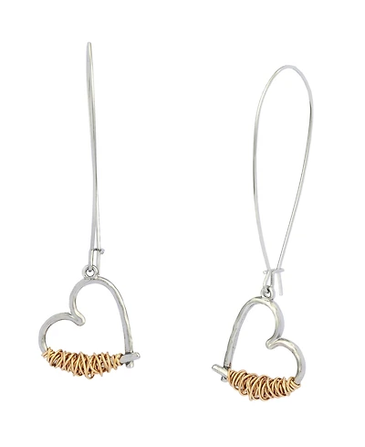 Robert Lee Morris Soho Two-Tone Heart Dangle Earrings