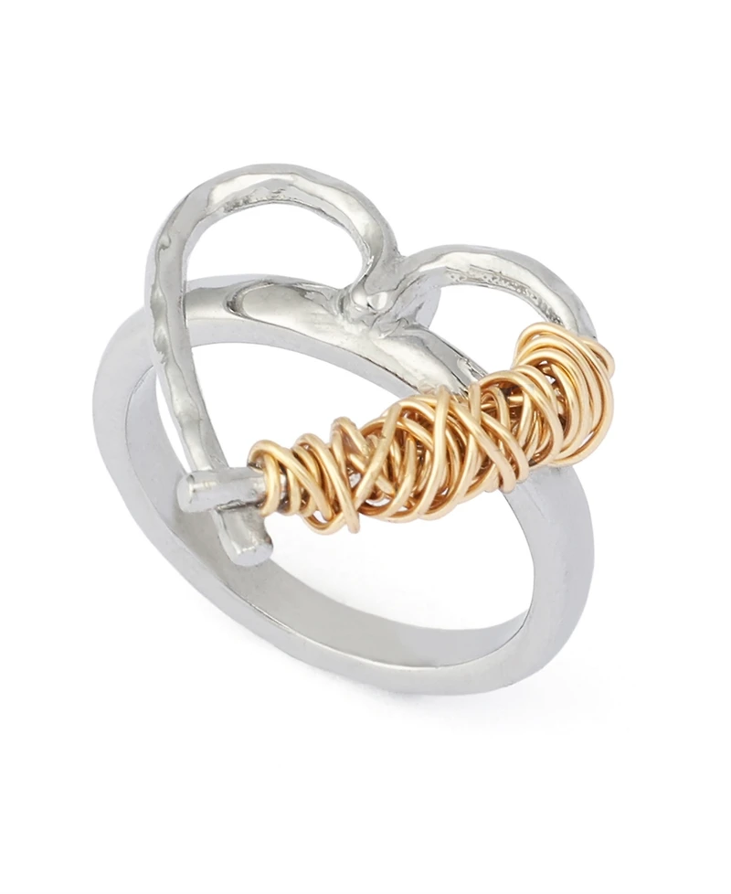 Robert Lee Morris Soho Two-Tone Heart Cocktail Ring