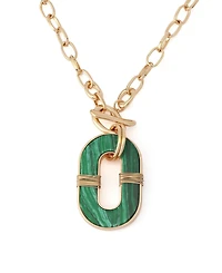 Robert Lee Morris Soho Malachite Link Reversible Pendant Necklace