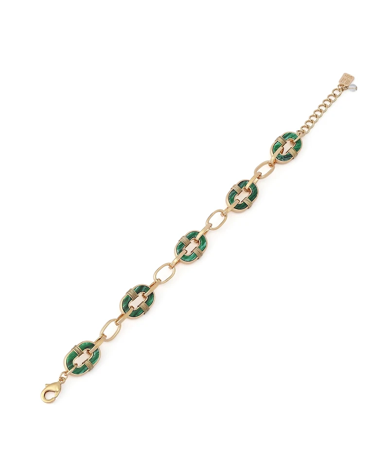 Robert Lee Morris Soho Malachite Reversible Link Bracelet