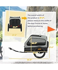 PawHut Dog Bike Trailer, Trailer w/ Flip-Down Ramp Tailgate,