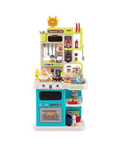Mecale Kids Kitchen Playset, Pretend Play Kitchen with Realistic Lights & Sounds for Imaginative Play