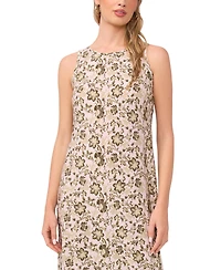 Vince Camuto Women's Printed Crew Neck Maxi Dress