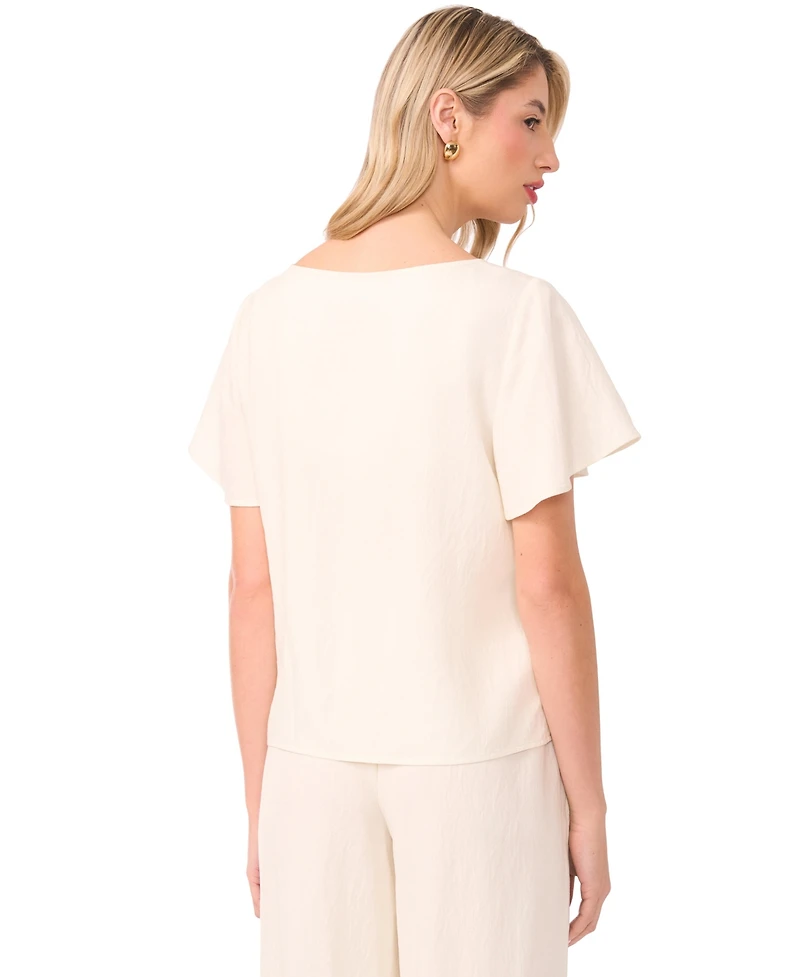 Vince Camuto Women's Crew Neck Cropped Blouse