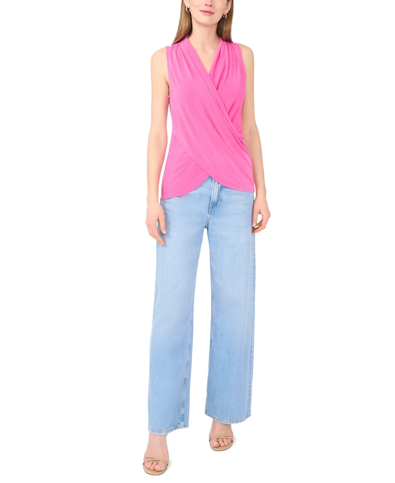 Vince Camuto Women's Crossover Wrap-Front Sleeveless Top