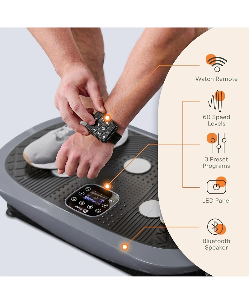 Lifepro Rhythm 4D Vibration Plate Exercise Machine – Whole Body Workout Platform with Handles, Triple Motors & Remote