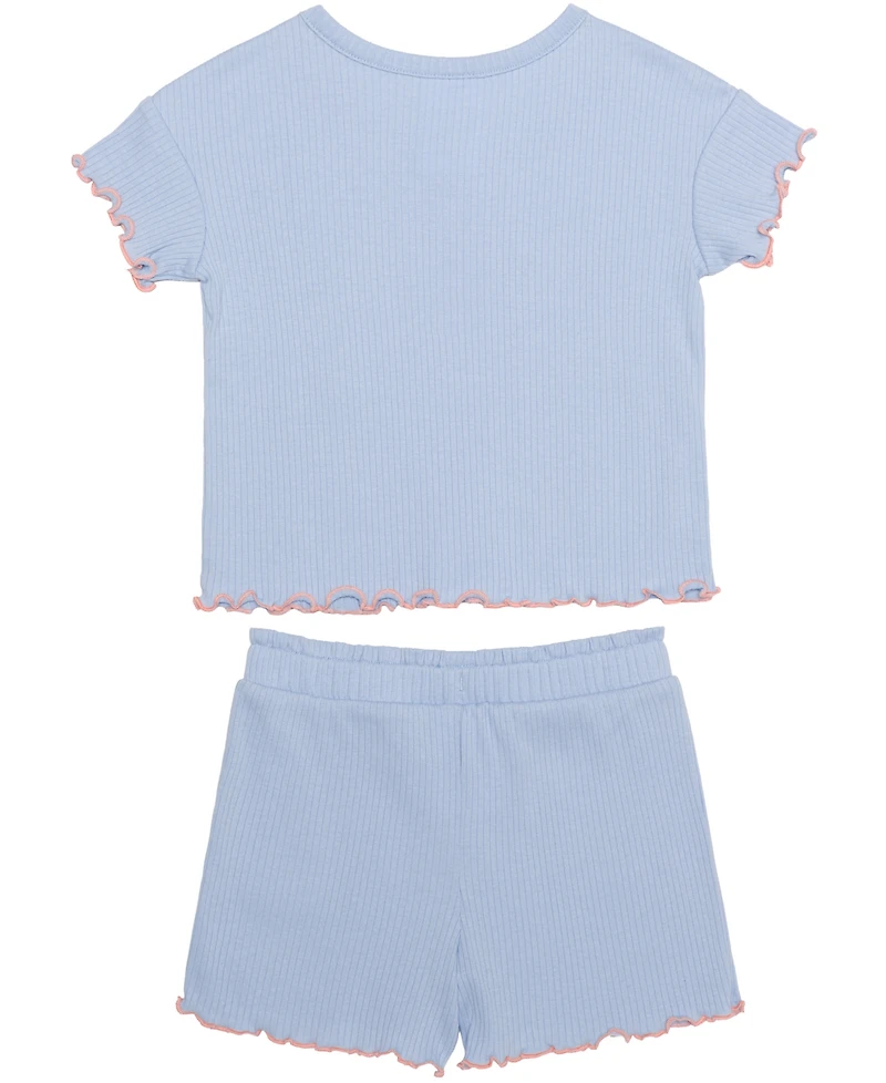 Hybrid Girls' 2T-6X Hello Kitty Short-Sleeve T-Shirt and Shorts, 2-Piece Set