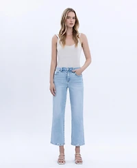 Vervet Women's High Rise Crop Slim Wide Leg Jeans