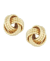 Rope Love Knot Stud Earrings in 14k Yellow or Rose Gold