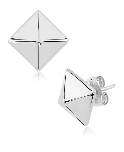 Pyramid Stud Earrings 14k Gold, White or Rose Gold