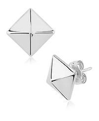 Pyramid Stud Earrings 14k Gold, White or Rose Gold