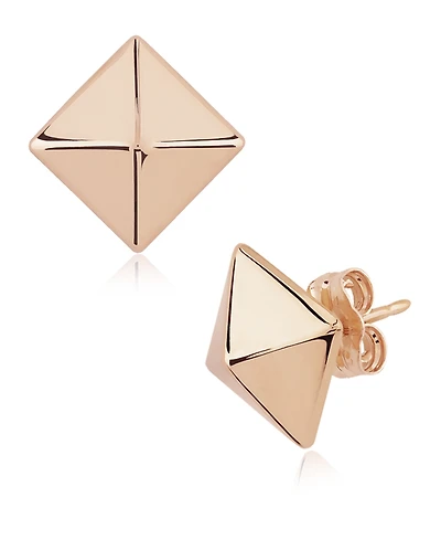 Pyramid Stud Earrings 14k Gold, White or Rose Gold