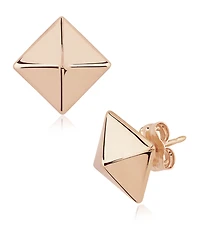 Pyramid Stud Earrings 14k Gold, White or Rose Gold
