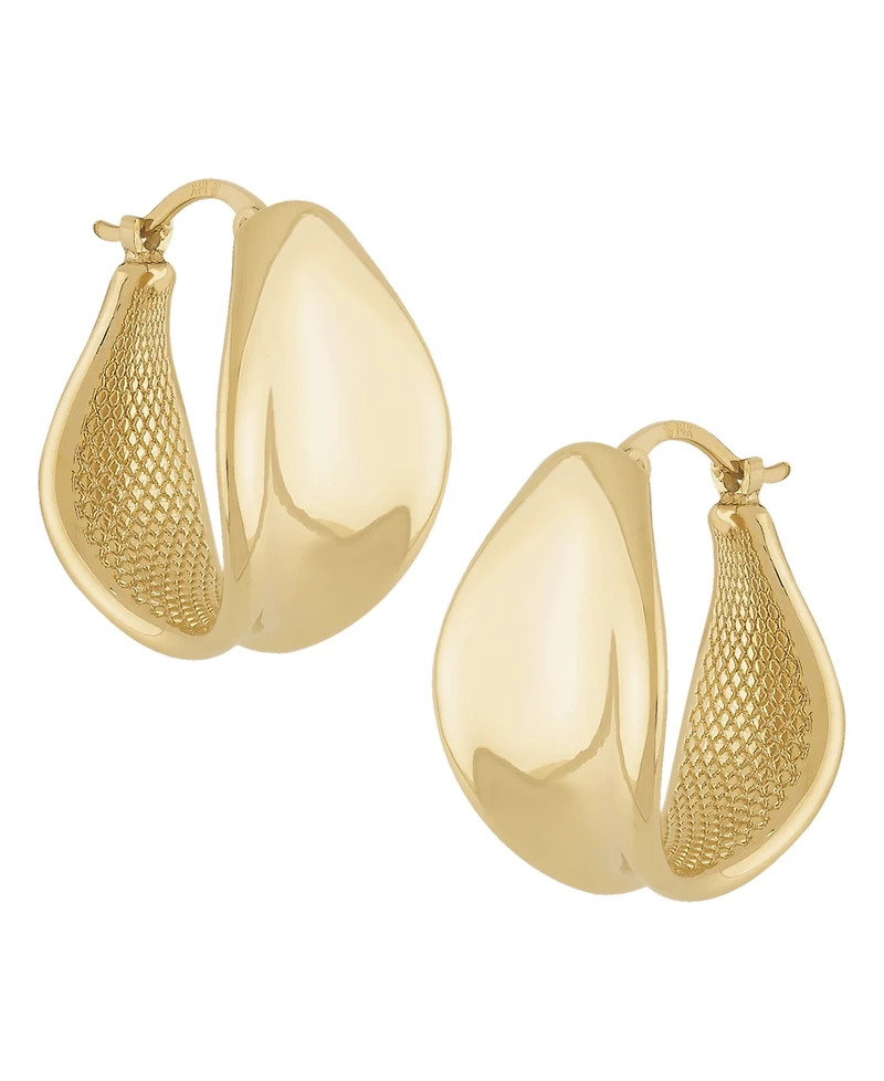 Bold Graduated Hoop Earrings Set in 14k Gold