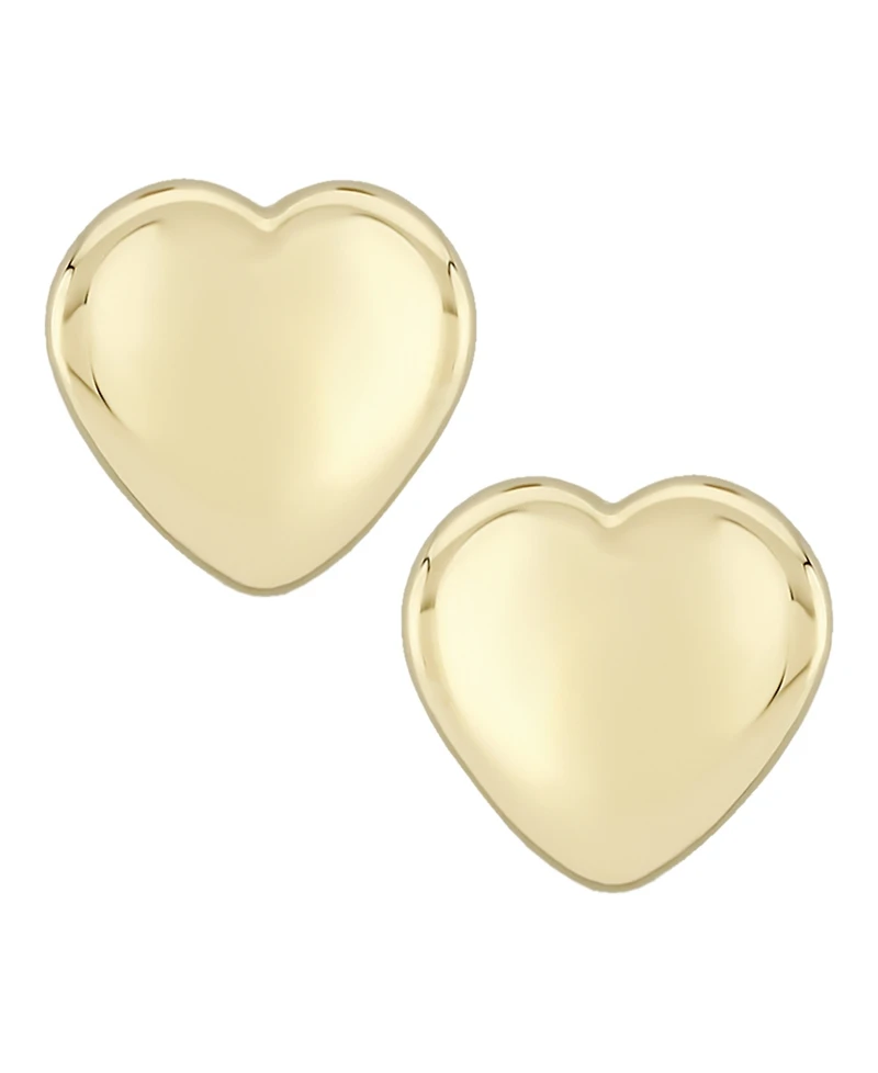 Dapped Heart Stud Earrings Set in 14k Gold