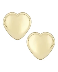 Dapped Heart Stud Earrings Set in 14k Gold