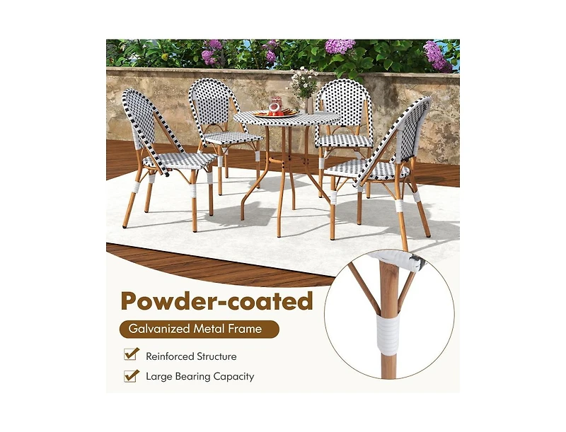 Slickblue 3-Piece Outdoor Bistro Set with Wicker Table & 2 Chairs