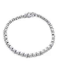 Bling Jewelry Fancy 20CTW Cz Cubic Zirconia Wave S-Link Swirl Tennis Bracelet, Silver Plated