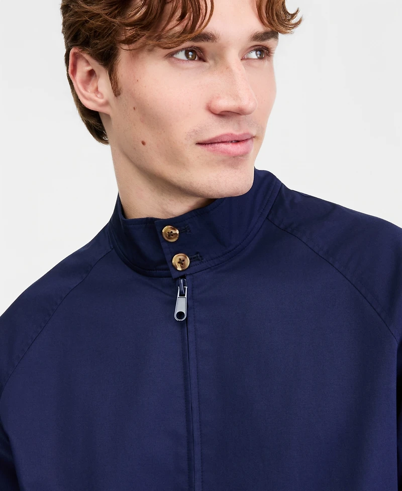 Club Room Men's Cotton-Blend Harrington Mock-Neck Jacket, Exclusively at Macy's