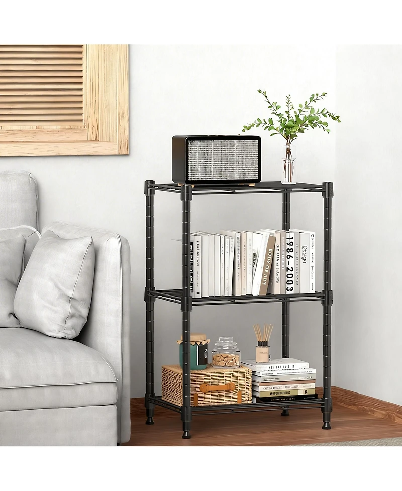 Yigii 3-Tier Steel Shelving Unit, Versatile for Home & Office, Adjustable, Easy Assembly