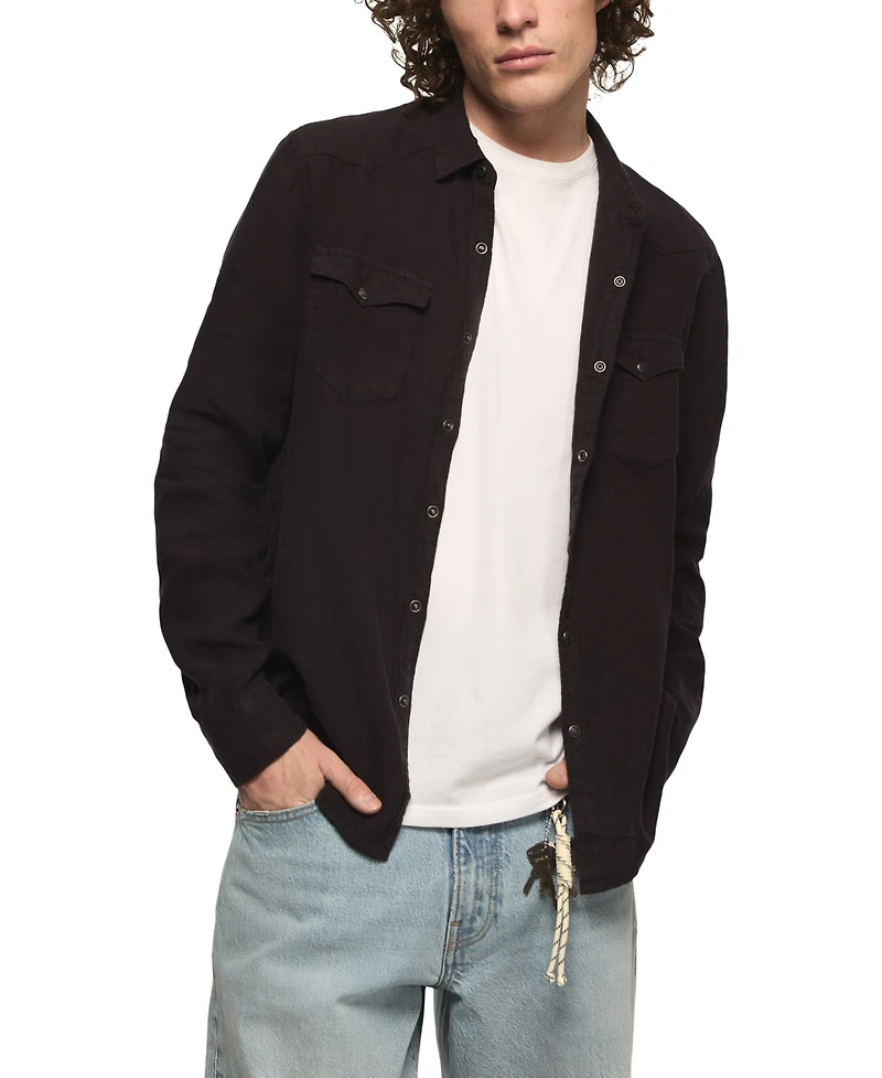 Lucky Brand Men's Spread Collar Western Shirt