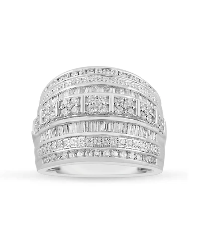 Diamond Wide Band Multi-Row Statement Ring (2 ct. t.w.) Sterling Silver