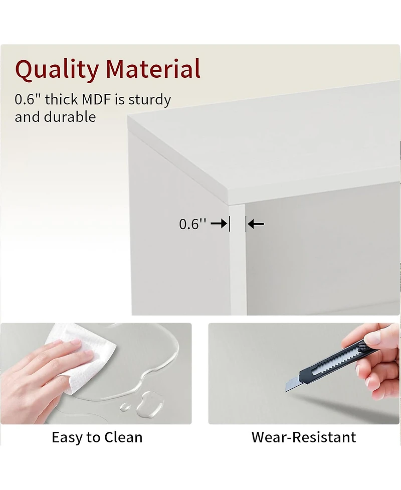 Rainsken Wood Bookshelf, 8-Layer Storage Display Rack with Adjustable Shelf for Home Office