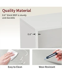 Rainsken Wood Bookshelf, 8-Layer Storage Display Rack with Adjustable Shelf for Home Office