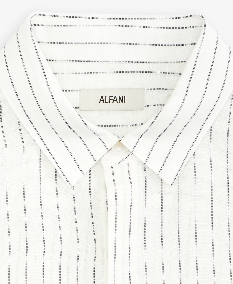 Alfani Men's Long-Sleeve Striped Button-Up Shirt, Macy's Exclusive - Linen Stripe Yd
