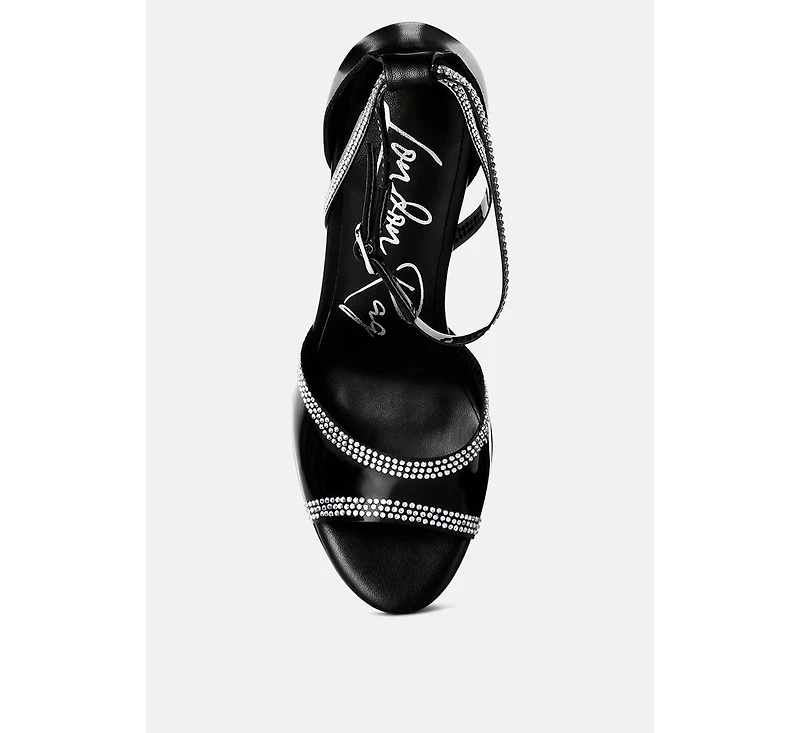 Cinderella Rhinestones Embellished Stiletto Platform Sandals Women
