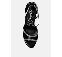 Cinderella Rhinestones Embellished Stiletto Platform Sandals Women