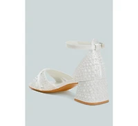 Cinnabon Pearl Embellished Strappy Sandals