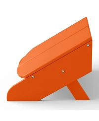 Outdoor Hdpe Modern Adirondack Chair with Folding Patio Ottoman and Cup Holder