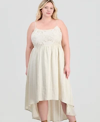 And Now This Trendy Plus Lace-Trim Striped Midi Dress, Macy's Exclusive