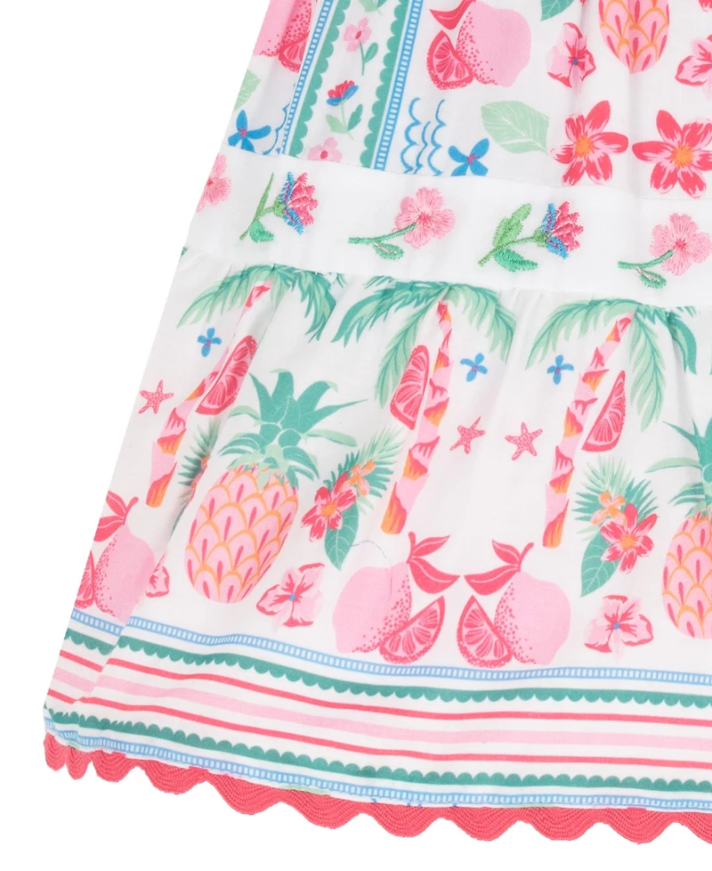 Rare Editions Baby Girls' Sleeveless Floral-Print Dress with Diaper Cover