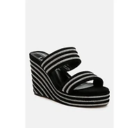 Danker Rhinestones Embellished Wedge Sandals