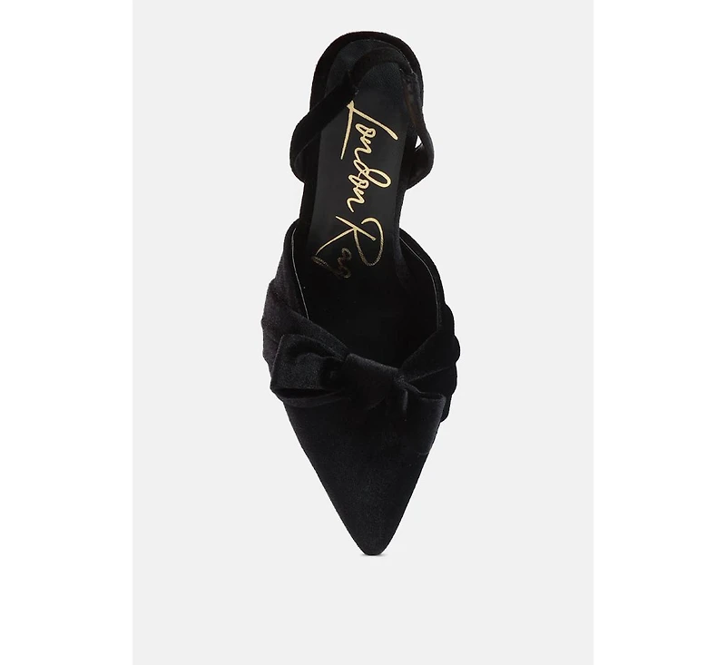mayfair velvet high heel mule sandals