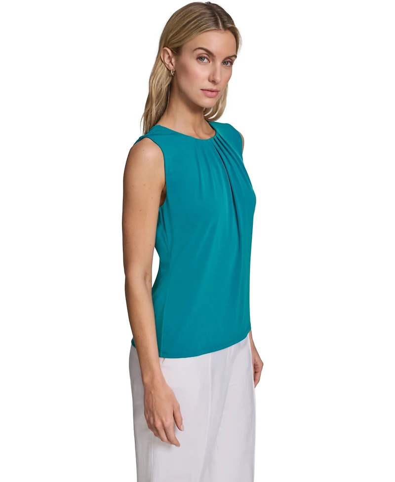 Calvin Klein Women's Sleeveless Pleated Neck Camisole Top