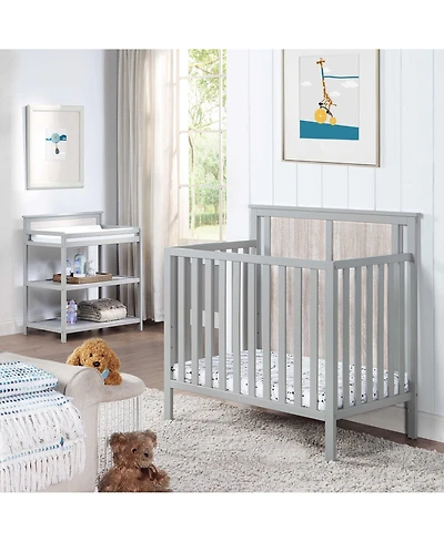 flynama Mini Crib with Mattress Pad 3in1 Convertible Design Reversible Back Panel Three Adjustable Mattress Heights for Baby Nursery