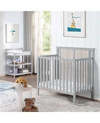 flynama Mini Crib with Mattress Pad 3in1 Convertible Design Reversible Back Panel Three Adjustable Mattress Heights for Baby Nursery