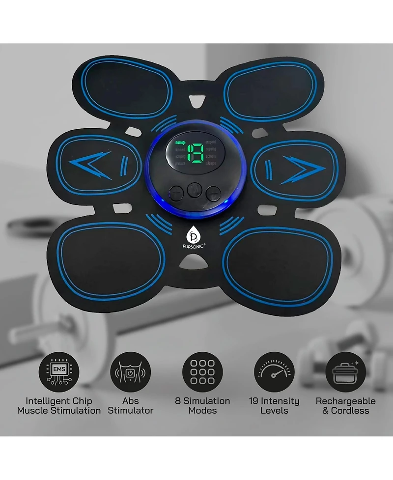 Pursonic Rechargeable Abdominal Muscle Toner & Massager