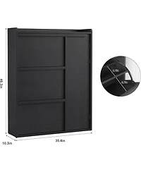 gaomon Cabinet with 3 Flip Drawers and Side Door Hidden Shoe Organizer with Adjustable Shelves Freestanding Wooden Shoe Cabinet.